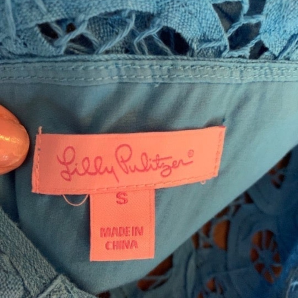 Lilly Pulitzer Mariekate Battenberg Blue Lace Dress View 6